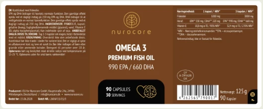 The label on Omega 3